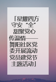 星耀四方守安“全” 甜聚党心传温情——舞阳社区党委开展流动党员建党节主题活动