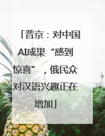 普京：对中国AI成果“感到惊喜”，俄民众对汉语兴趣正在增加