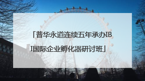 普华永道连续五年承办IBI国际企业孵化器研讨班