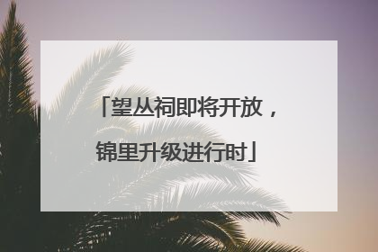 望丛祠即将开放，锦里升级进行时