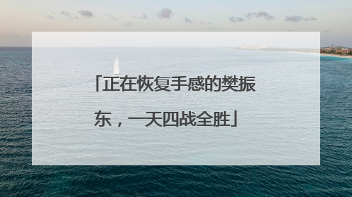 正在恢复手感的樊振东，一天四战全胜