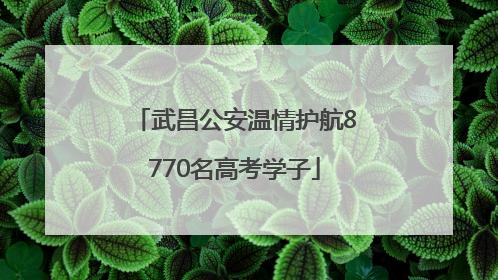 武昌公安温情护航8770名高考学子