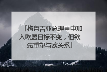 格鲁吉亚总理重申加入欧盟目标不变，但欲先重塑与欧关系