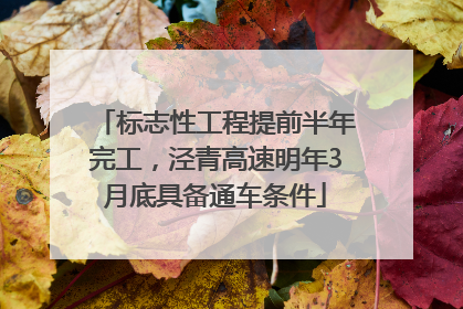 标志性工程提前半年完工，泾青高速明年3月底具备通车条件