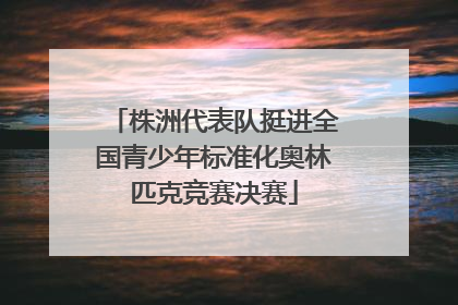 株洲代表队挺进全国青少年标准化奥林匹克竞赛决赛