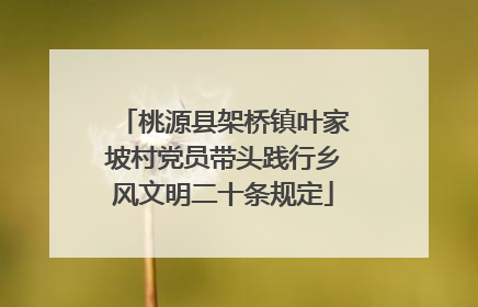 桃源县架桥镇叶家坡村党员带头践行乡风文明二十条规定