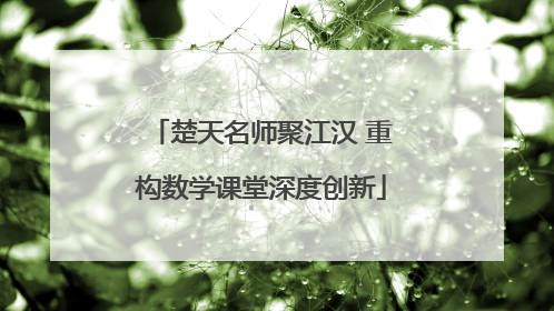 楚天名师聚江汉 重构数学课堂深度创新