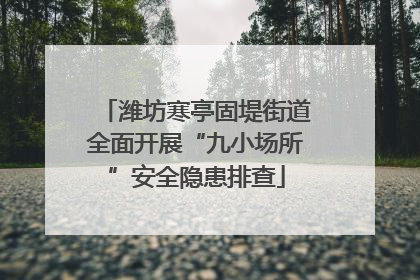 潍坊寒亭固堤街道全面开展“九小场所”安全隐患排查