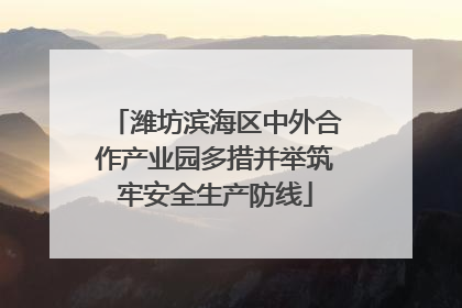 潍坊滨海区中外合作产业园多措并举筑牢安全生产防线