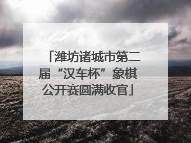 潍坊诸城市第二届“汉车杯”象棋公开赛圆满收官