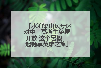水泊梁山风景区对中、高考生免费开放 这个暑假一起畅享英雄之旅