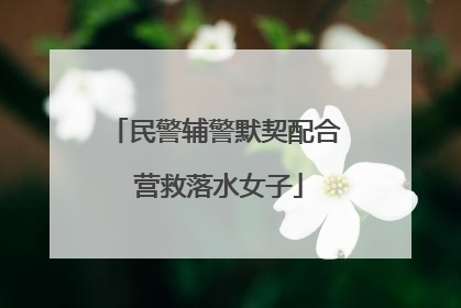 民警辅警默契配合 营救落水女子