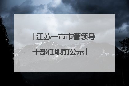 江苏一市市管领导干部任职前公示