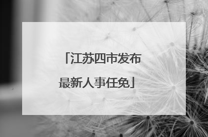 江苏四市发布最新人事任免
