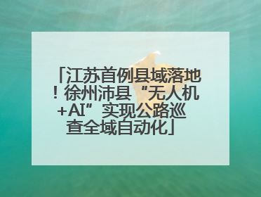 江苏首例县域落地！徐州沛县“无人机+AI”实现公路巡查全域自动化
