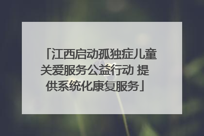 江西启动孤独症儿童关爱服务公益行动 提供系统化康复服务