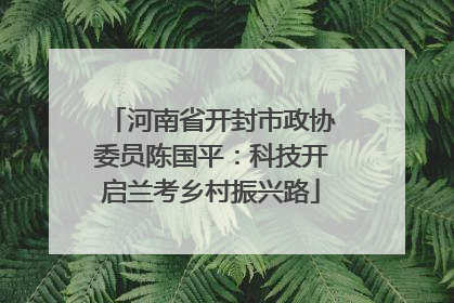 河南省开封市政协委员陈国平：科技开启兰考乡村振兴路