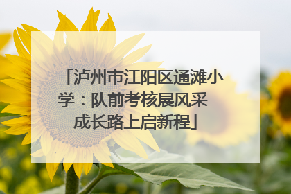 泸州市江阳区通滩小学：队前考核展风采 成长路上启新程