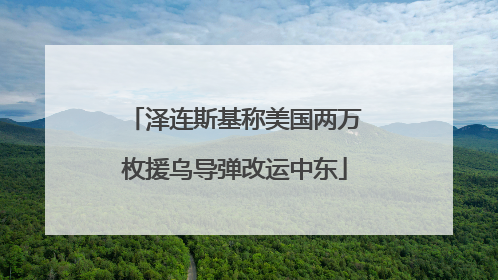 泽连斯基称美国两万枚援乌导弹改运中东