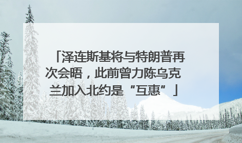 泽连斯基将与特朗普再次会晤，此前曾力陈乌克兰加入北约是“互惠”