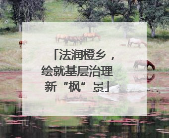 法润橙乡，绘就基层治理新“枫”景