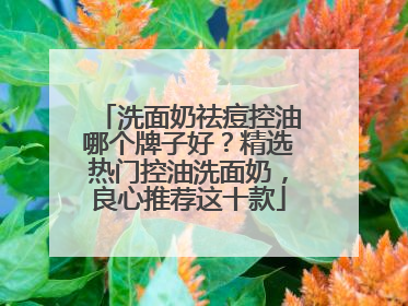 洗面奶祛痘控油哪个牌子好？精选热门控油洗面奶，良心推荐这十款