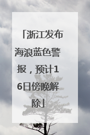 浙江发布海浪蓝色警报，预计16日傍晚解除