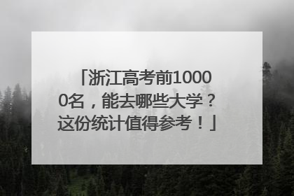 浙江高考前10000名，能去哪些大学？这份统计值得参考！