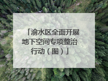 渝水区全面开展地下空间专项整治行动（图）