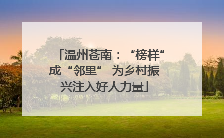 温州苍南：“榜样”成“邻里” 为乡村振兴注入好人力量