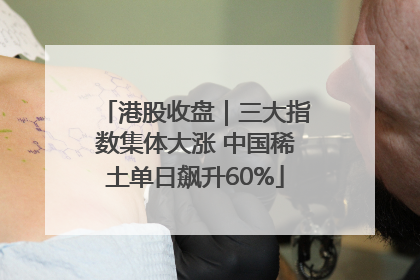 港股收盘｜三大指数集体大涨 中国稀土单日飙升60%