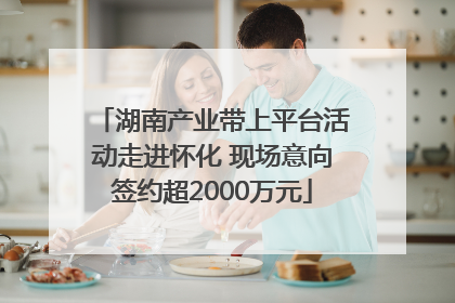 湖南产业带上平台活动走进怀化 现场意向签约超2000万元