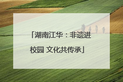 湖南江华：非遗进校园 文化共传承