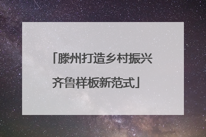 滕州打造乡村振兴齐鲁样板新范式