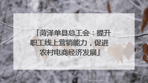 菏泽单县总工会：提升职工线上营销能力，促进农村电商经济发展