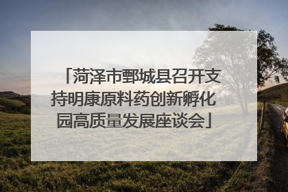 菏泽市鄄城县召开支持明康原料药创新孵化园高质量发展座谈会