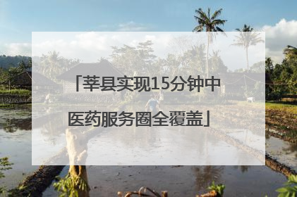 莘县实现15分钟中医药服务圈全覆盖