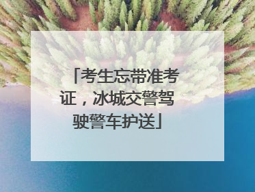 考生忘带准考证，冰城交警驾驶警车护送