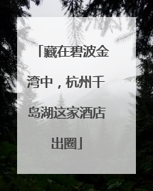 藏在碧波金湾中，杭州千岛湖这家酒店出圈