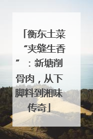 衡东土菜“夹缝生香”：新塘削骨肉，从下脚料到湘味传奇