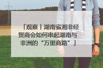 观察丨湖南省湘非经贸商会如何串起湖南与非洲的“万里商路”