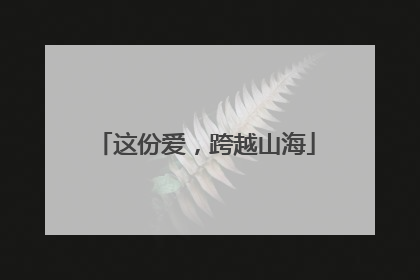 这份爱，跨越山海