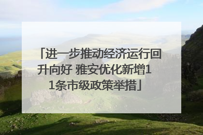 进一步推动经济运行回升向好 雅安优化新增11条市级政策举措