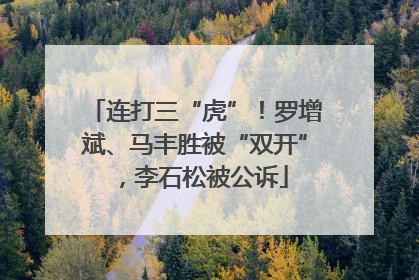 连打三“虎”！罗增斌、马丰胜被“双开”，李石松被公诉