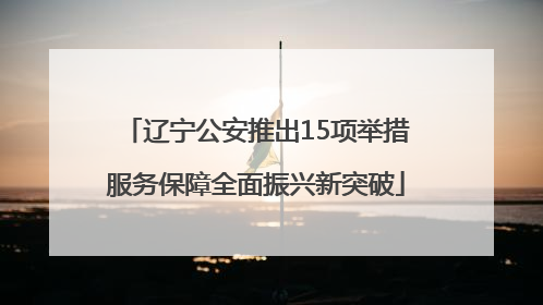 辽宁公安推出15项举措服务保障全面振兴新突破