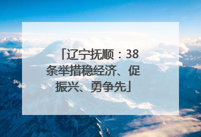 辽宁抚顺：38条举措稳经济、促振兴、勇争先