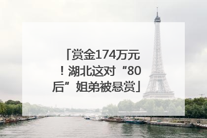 赏金174万元！湖北这对“80后”姐弟被悬赏