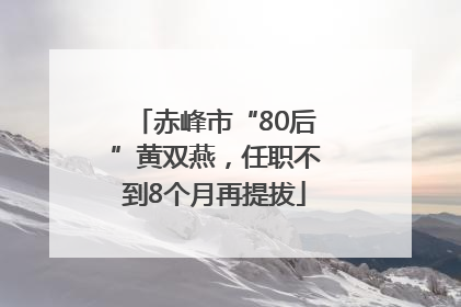 赤峰市“80后”黄双燕，任职不到8个月再提拔