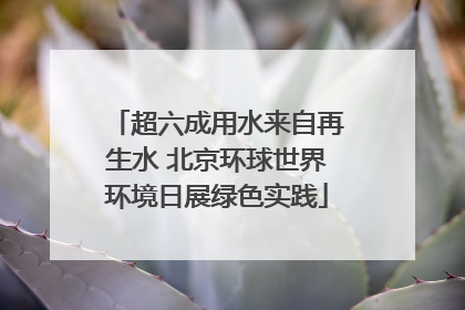 超六成用水来自再生水 北京环球世界环境日展绿色实践