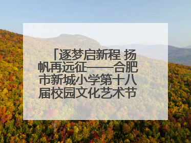 逐梦启新程 扬帆再远征——合肥市新城小学第十八届校园文化艺术节“戏曲进校园专场演出”